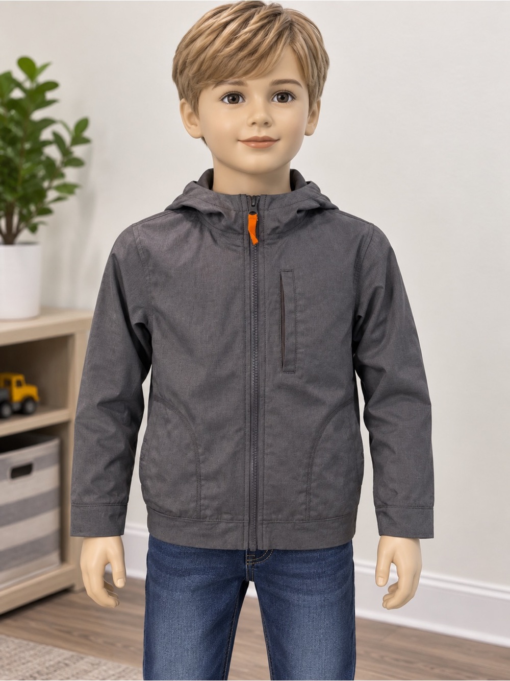 CARTERS Gray Hooded Boys Kids Jacket size 10
